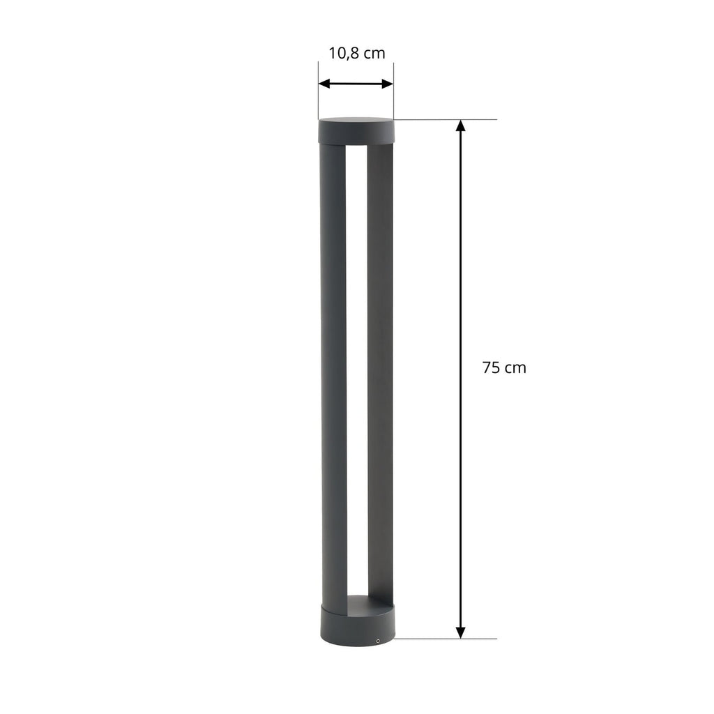 LED sti-lampe Soriq aluminium antrasitt 75 cm IP54 detalj nærbilde