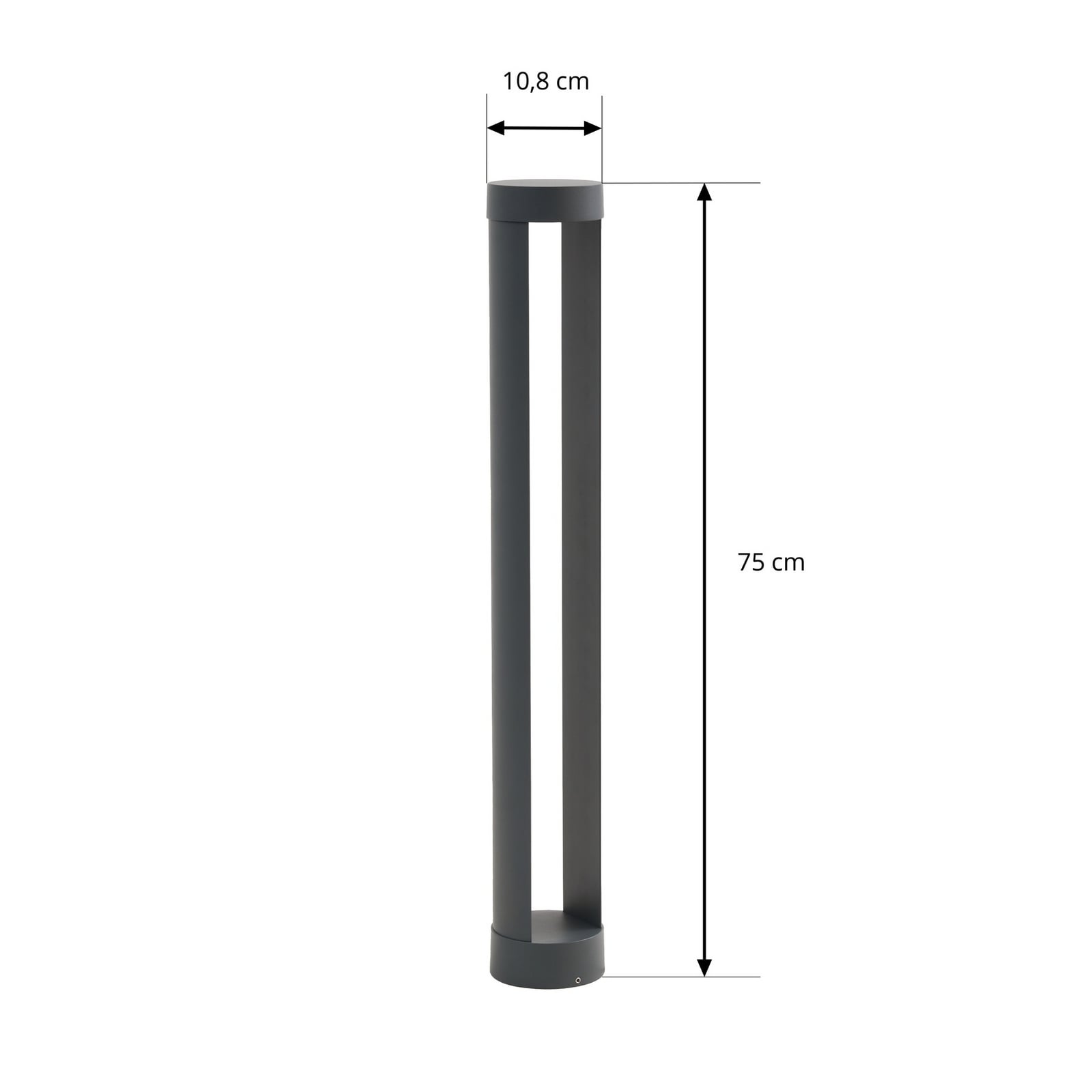 LED sti-lampe Soriq aluminium antrasitt 75 cm IP54 detalj nærbilde