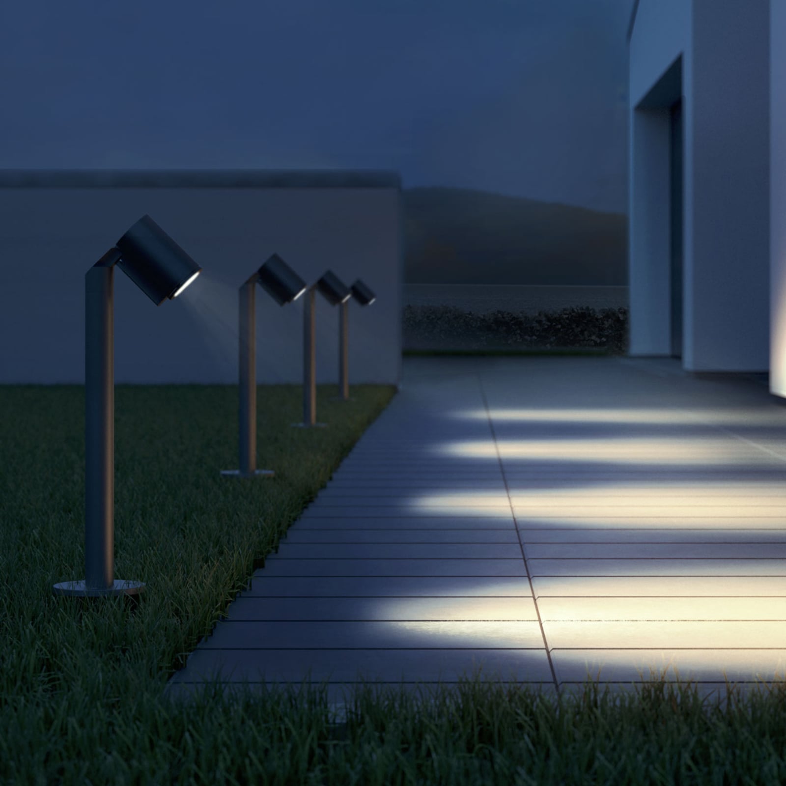 LED sti-lampe Spot Way svingbar GU10 antrasitt IP44 bakside
