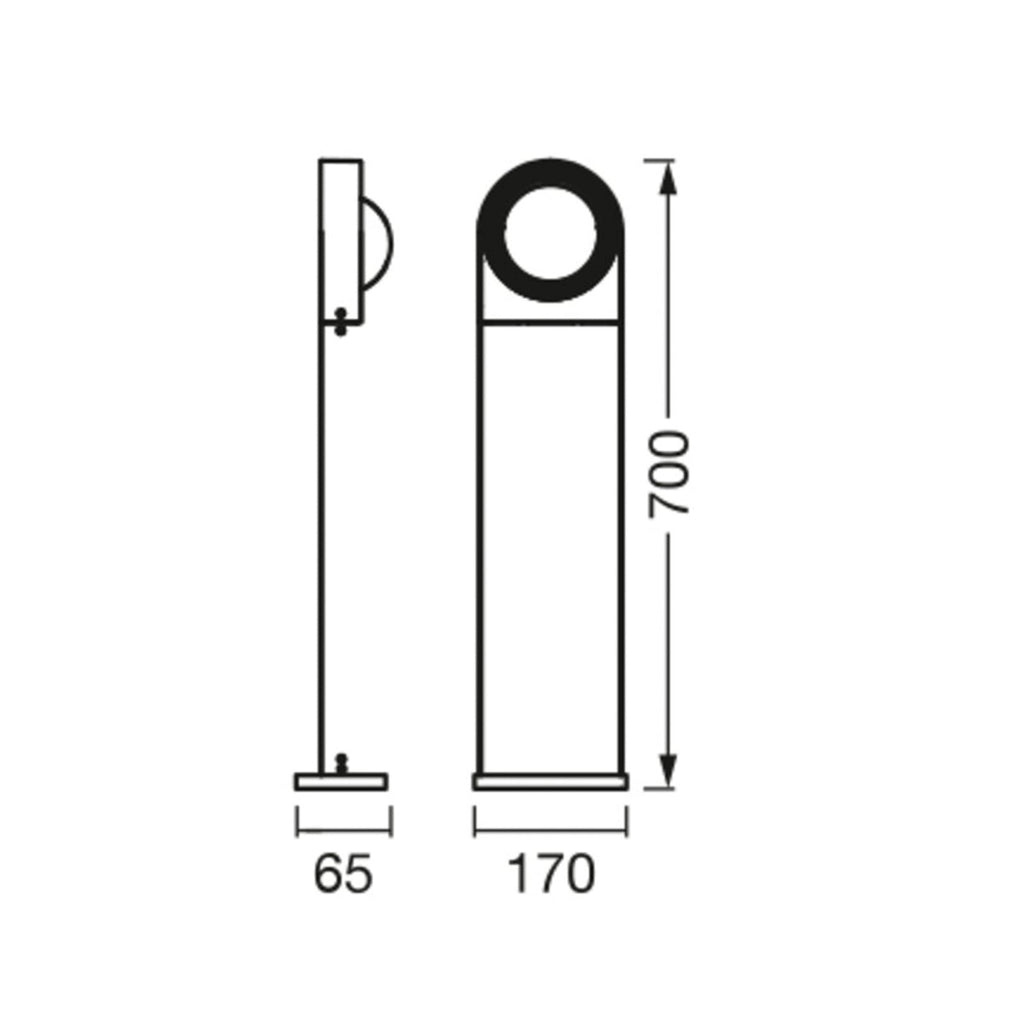 LED sti-lampe Swing Round WiFi dimbar svart IP44 med app-styring