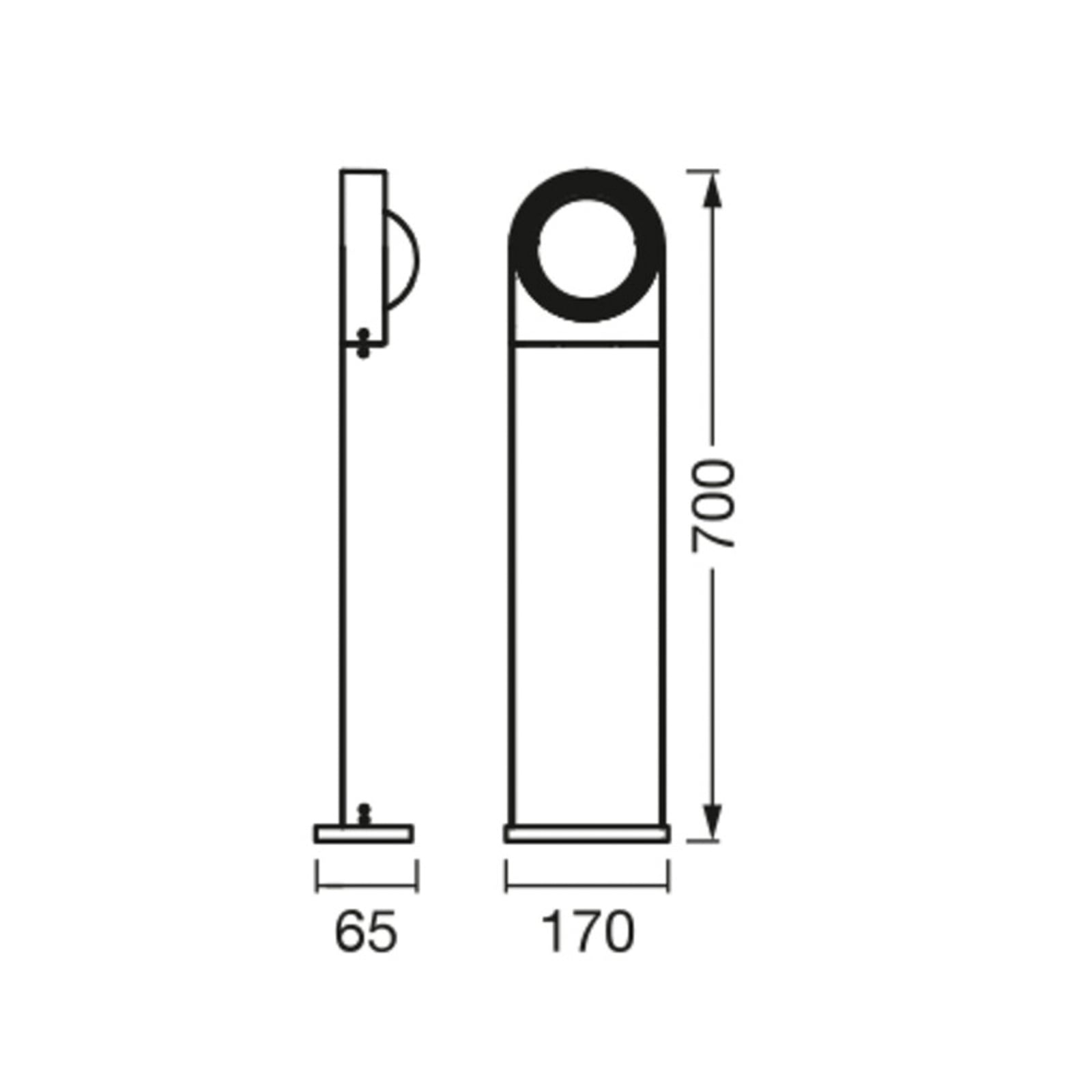 LED sti-lampe Swing Round WiFi dimbar svart IP44 med app-styring