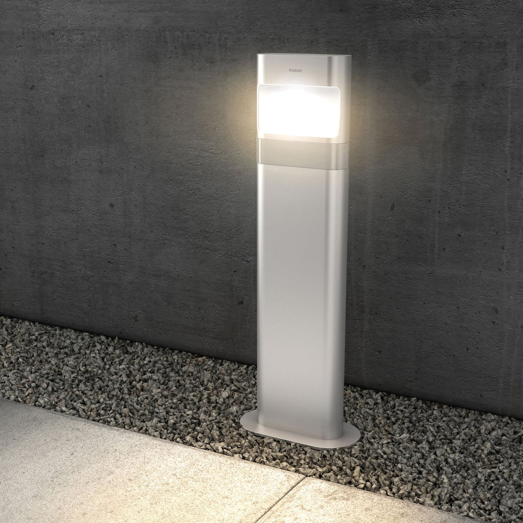 LED sti-lampe theLeda D BL plus AL aluminium forfra