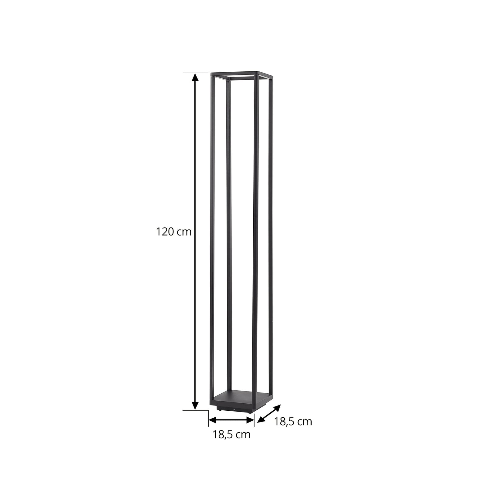 LED sti-lampe Thorvid svart aluminium 120 cm nærbilde av lampehode