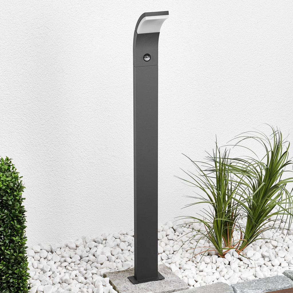 LED sti-lampe Timm med bevegelsessensor i antrasitt, forfra