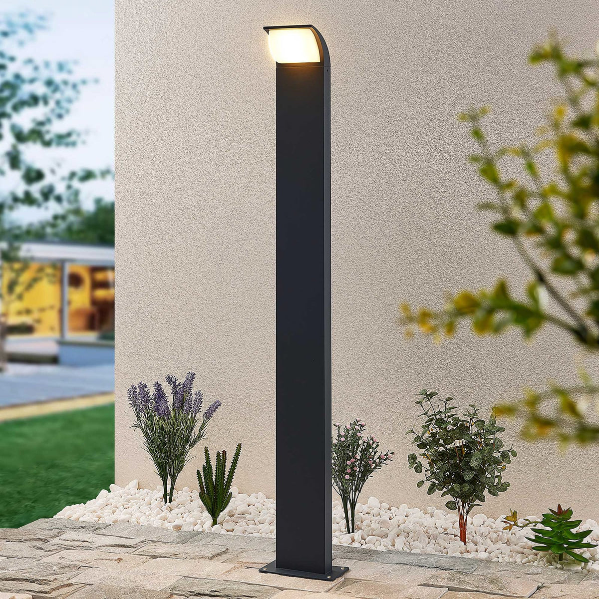 LED sti-lampe Tinna antrasitt aluminium 100 cm IP65 forfra