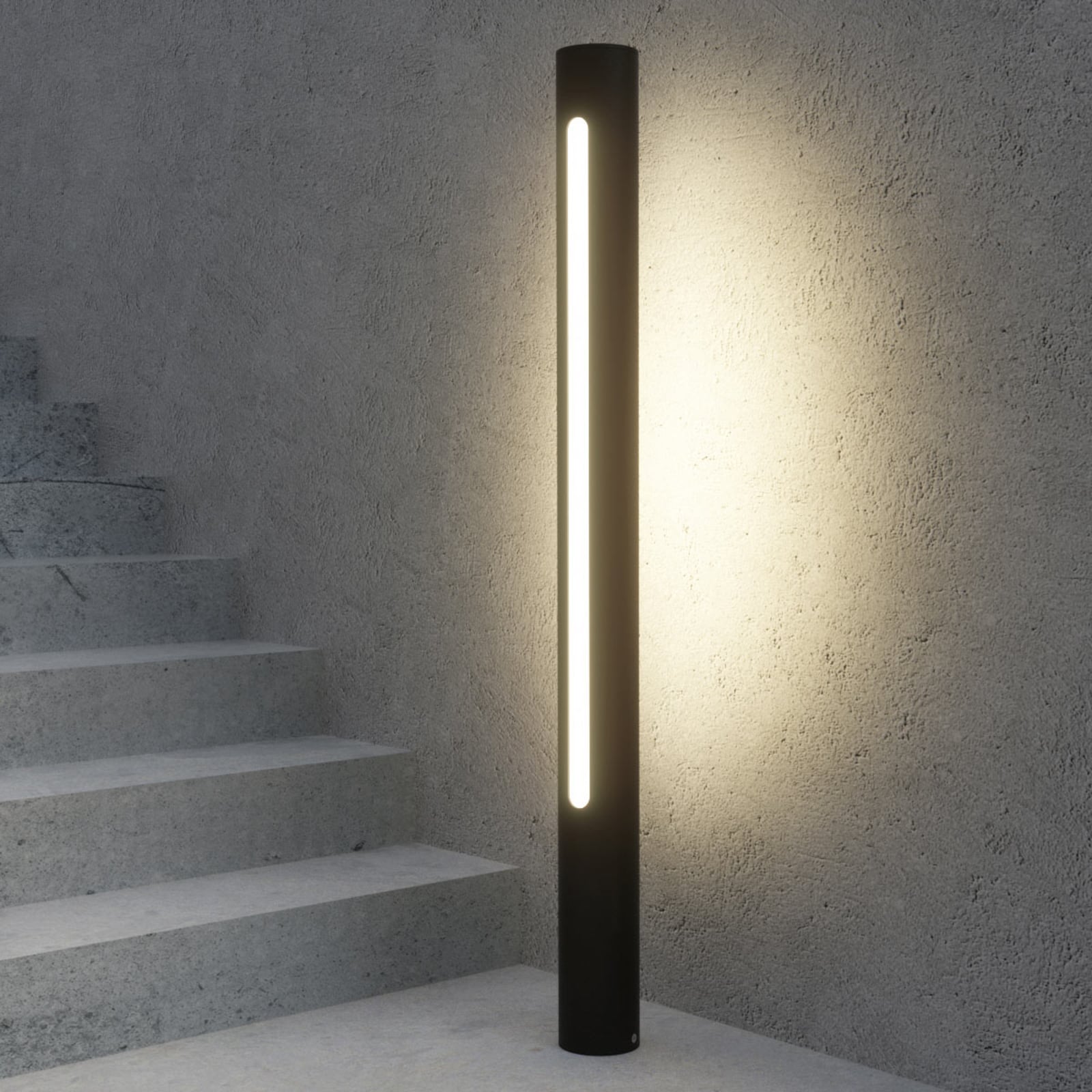 LED sti-lampe Tomas mørkegrå aluminium forfra