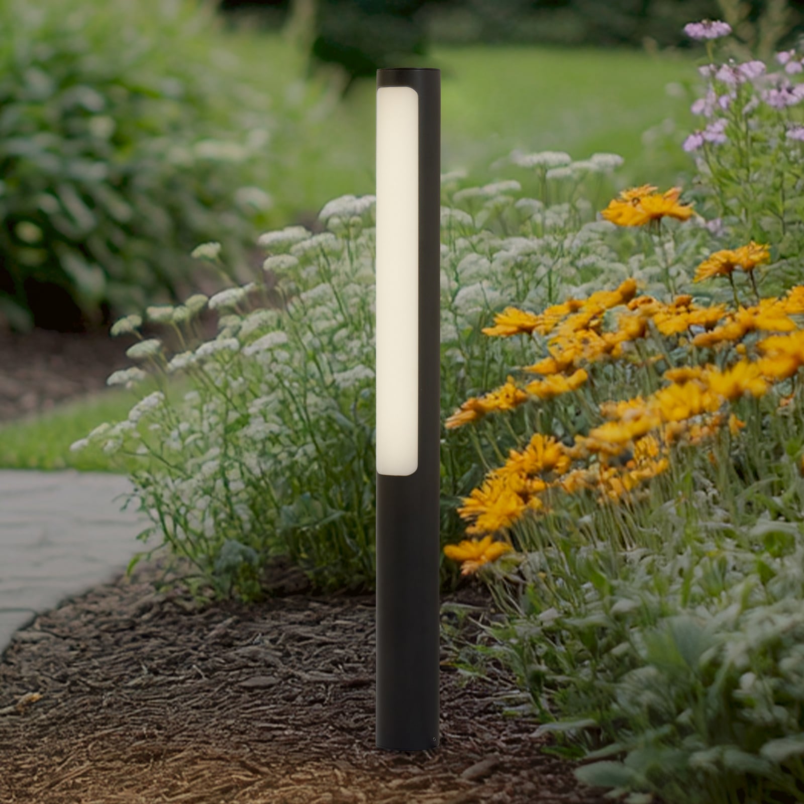 LED sti-lampe Tuberia antrasitt 80 cm IP65 forfra