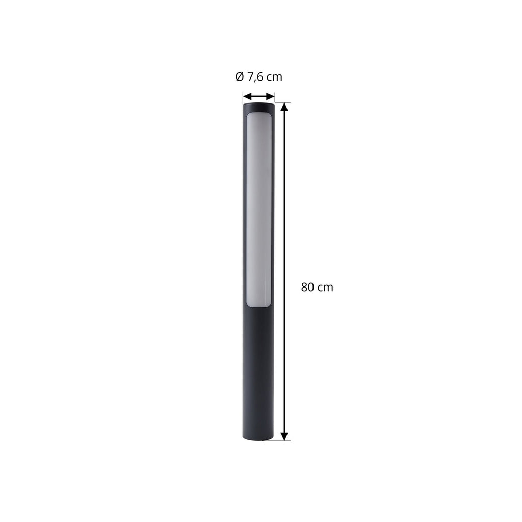 Nærbilde av LED sti-lampe Tuberia antrasitt 80 cm IP65