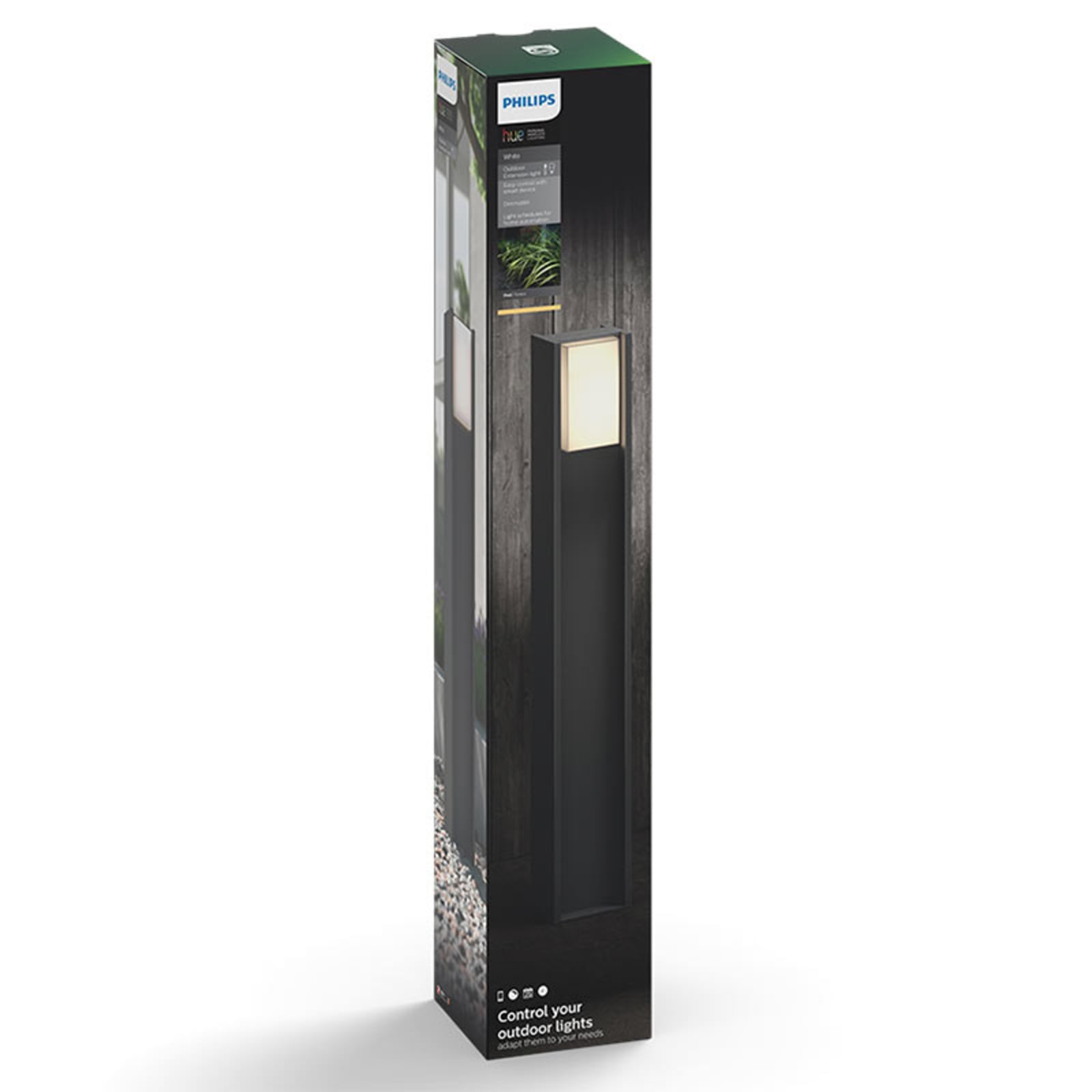 LED sti-lampe Turaco dimbar Zigbee antrasitt Philips Hue med app-styring