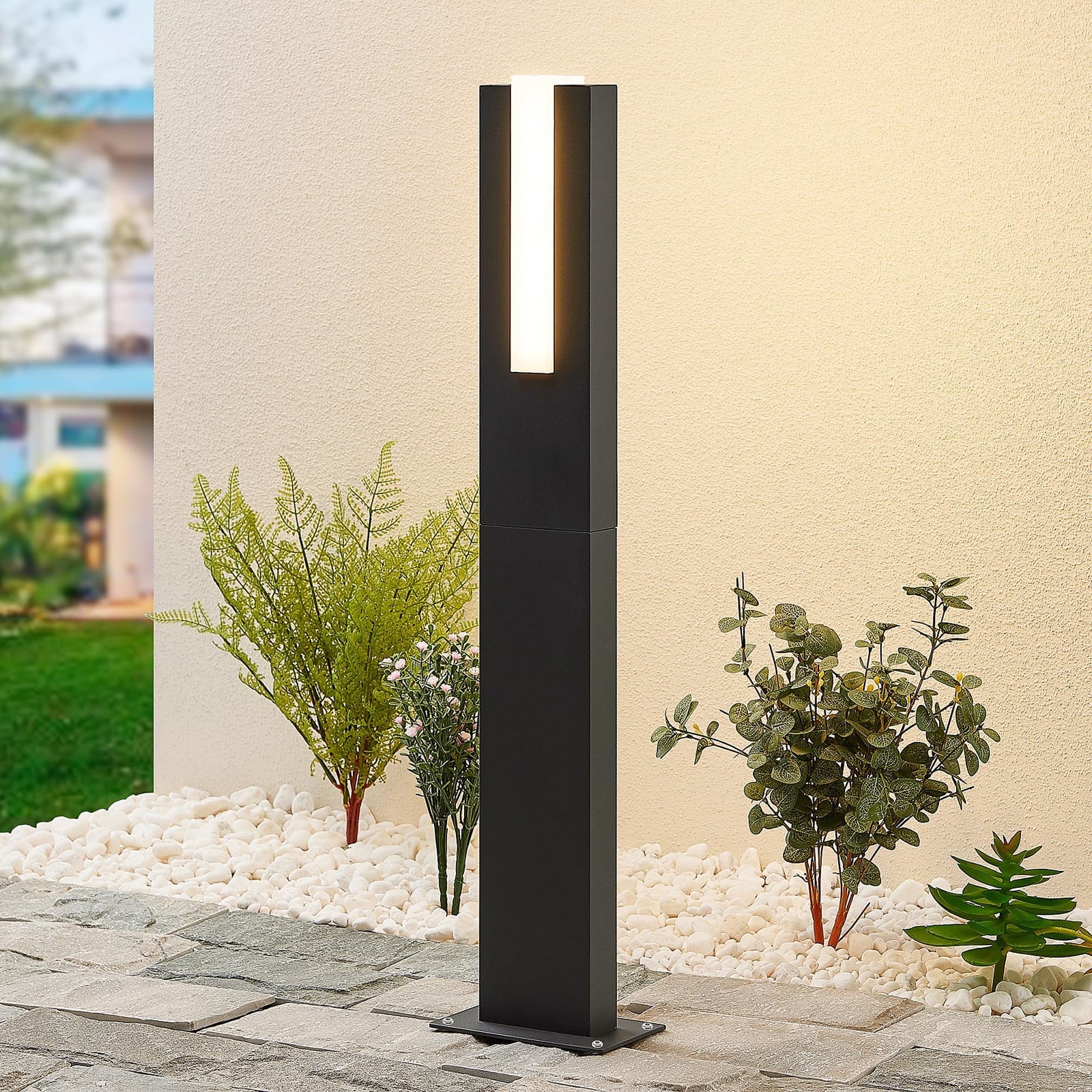 LED sti-lampe Virgalia antrasitt aluminium 65 cm IP65 forfra
