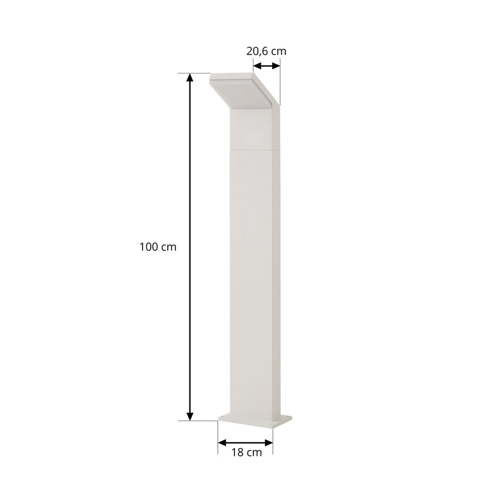 Detalj av LED sti-lampe Yolena hvit aluminium 100 cm