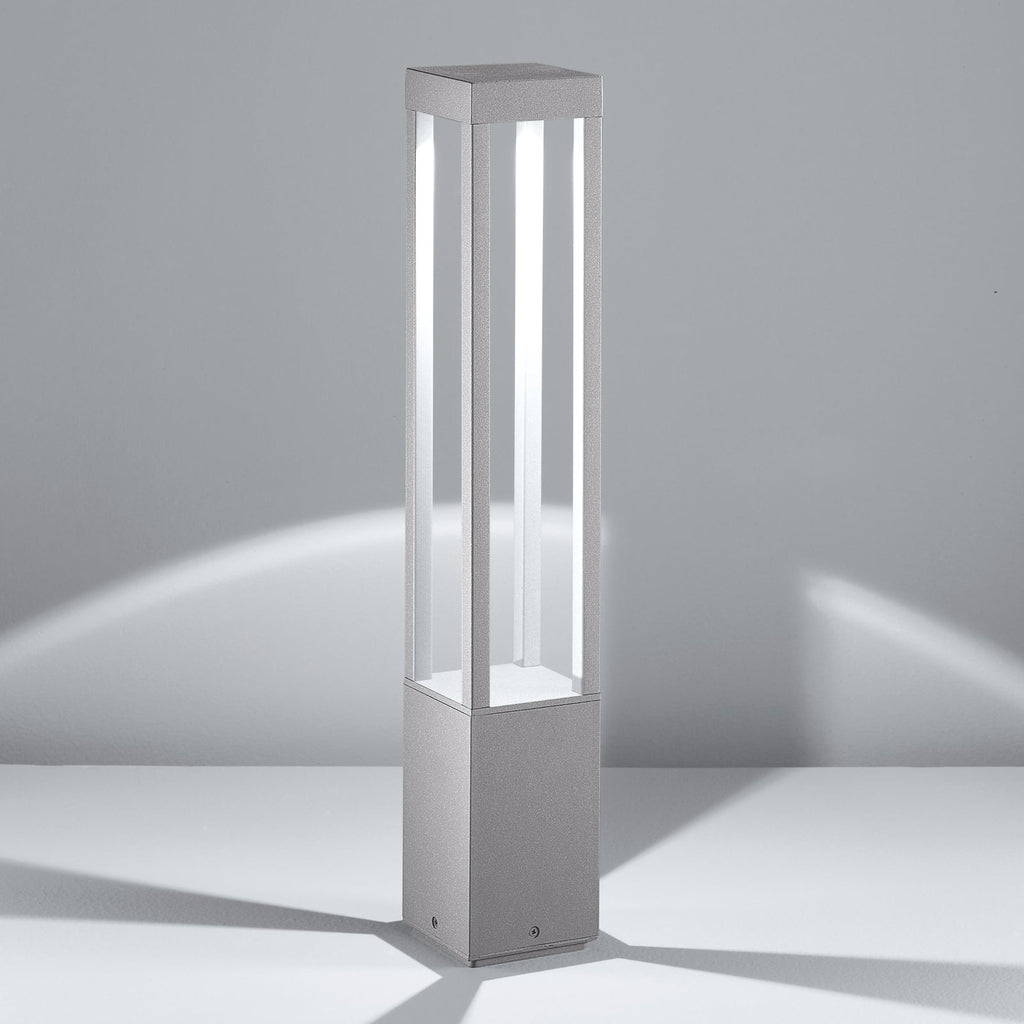 LED sti-lampe York grå aluminium 65 cm fra forfra