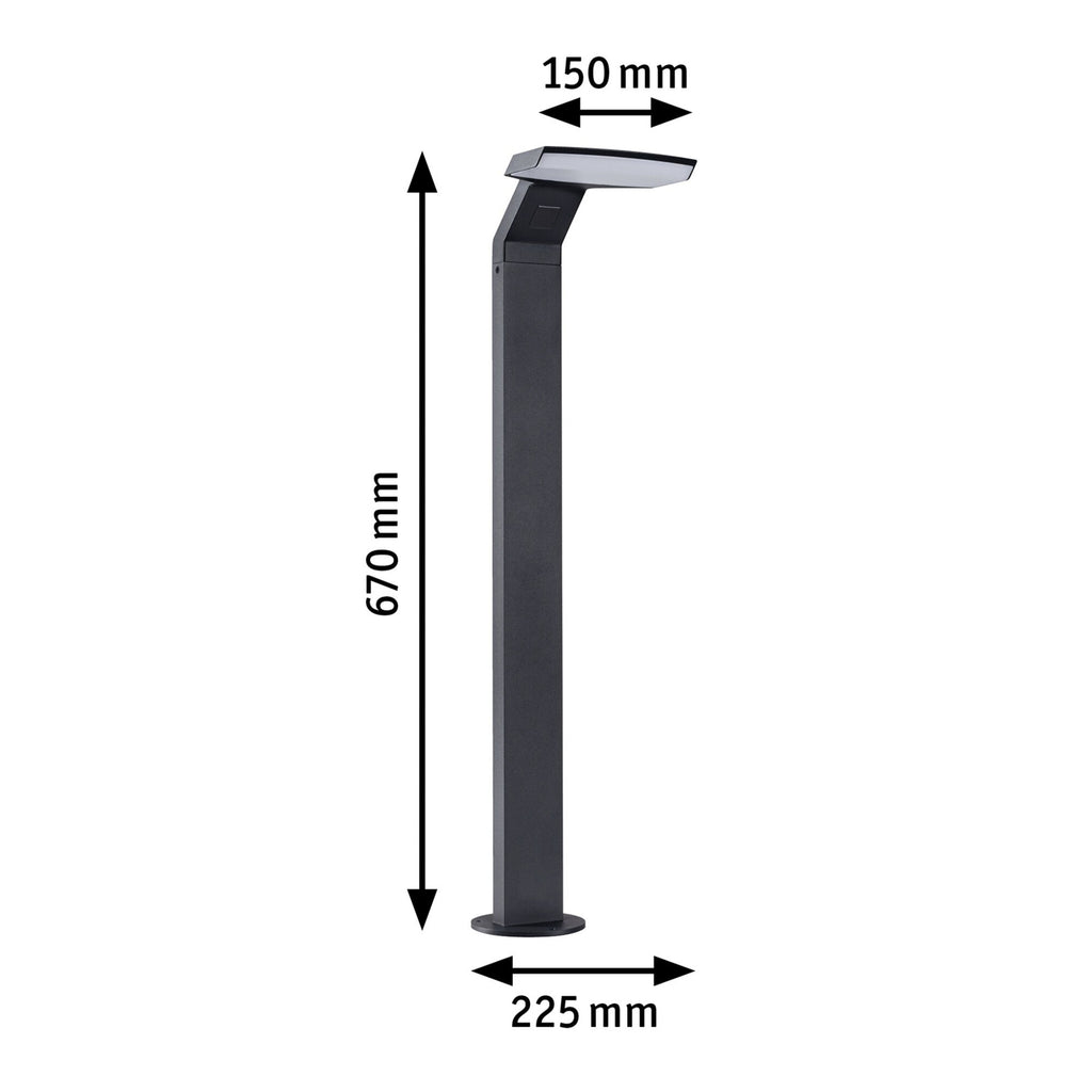 LED sti-lampe Zenera antrasitt montert i hage