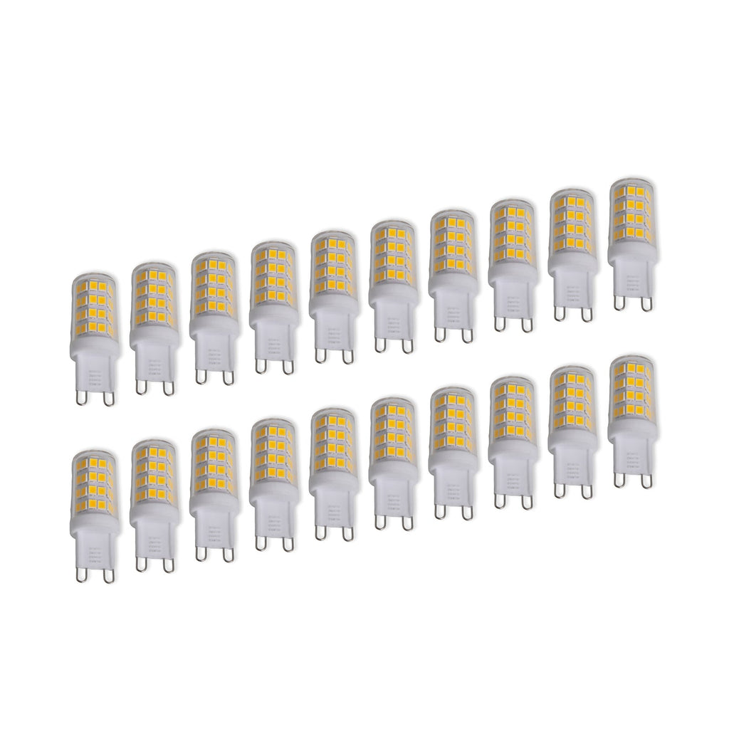 LED stiftpære G9 3W 330lm 3000K klar 20-pakning forfra