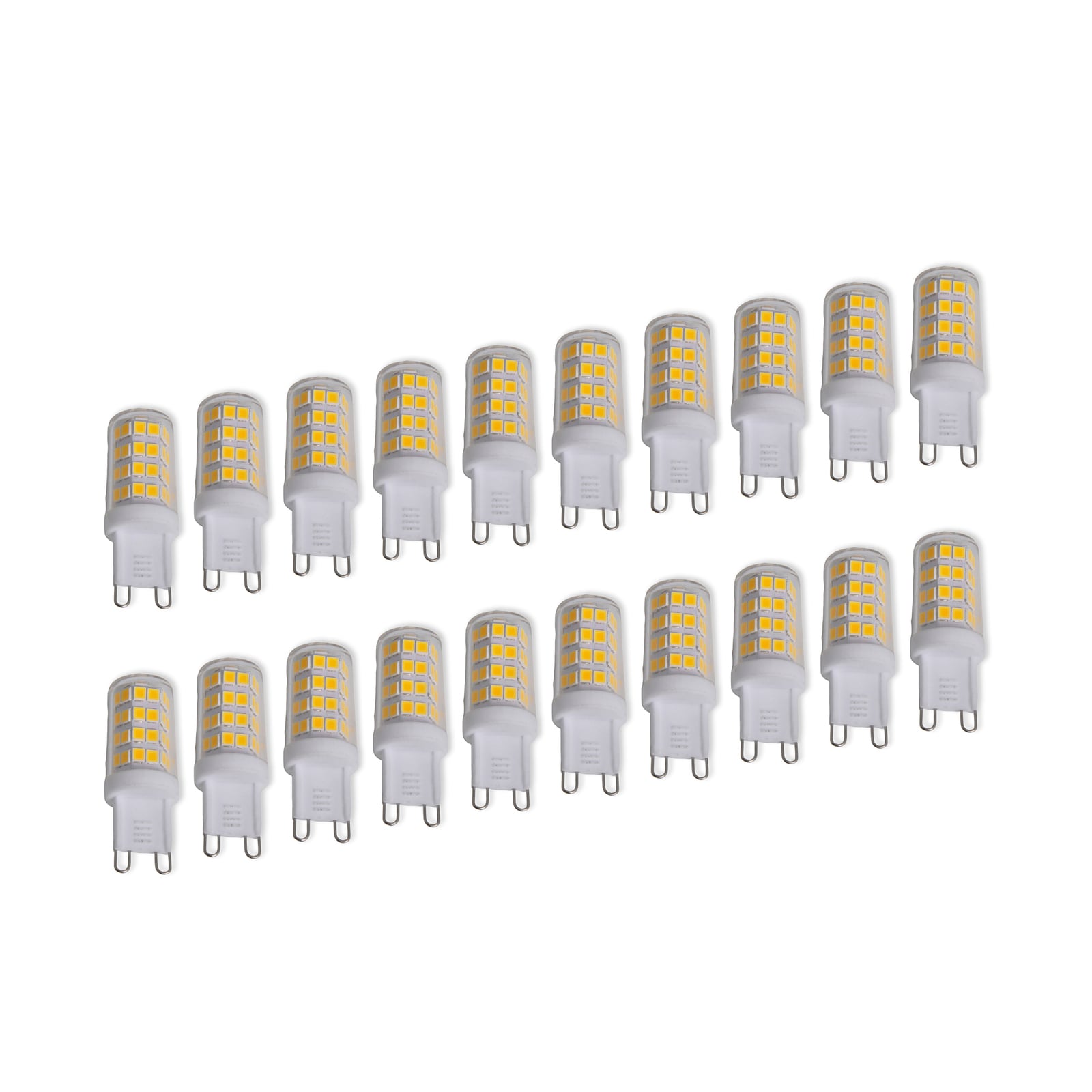 LED stiftpære G9 3W 330lm 3000K klar 20-pakning forfra