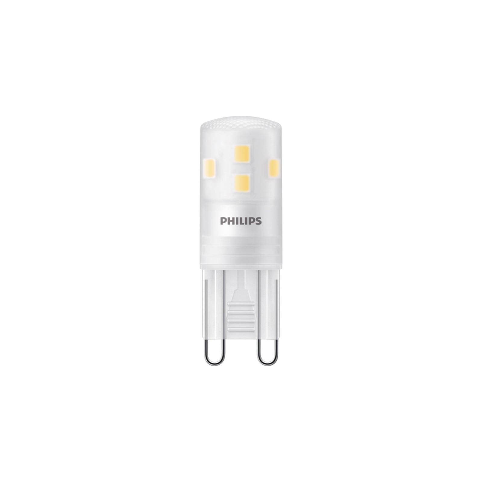 LED stiftpære G9 1,9W 2700K 220lm matt 3-pakning Philips bakside