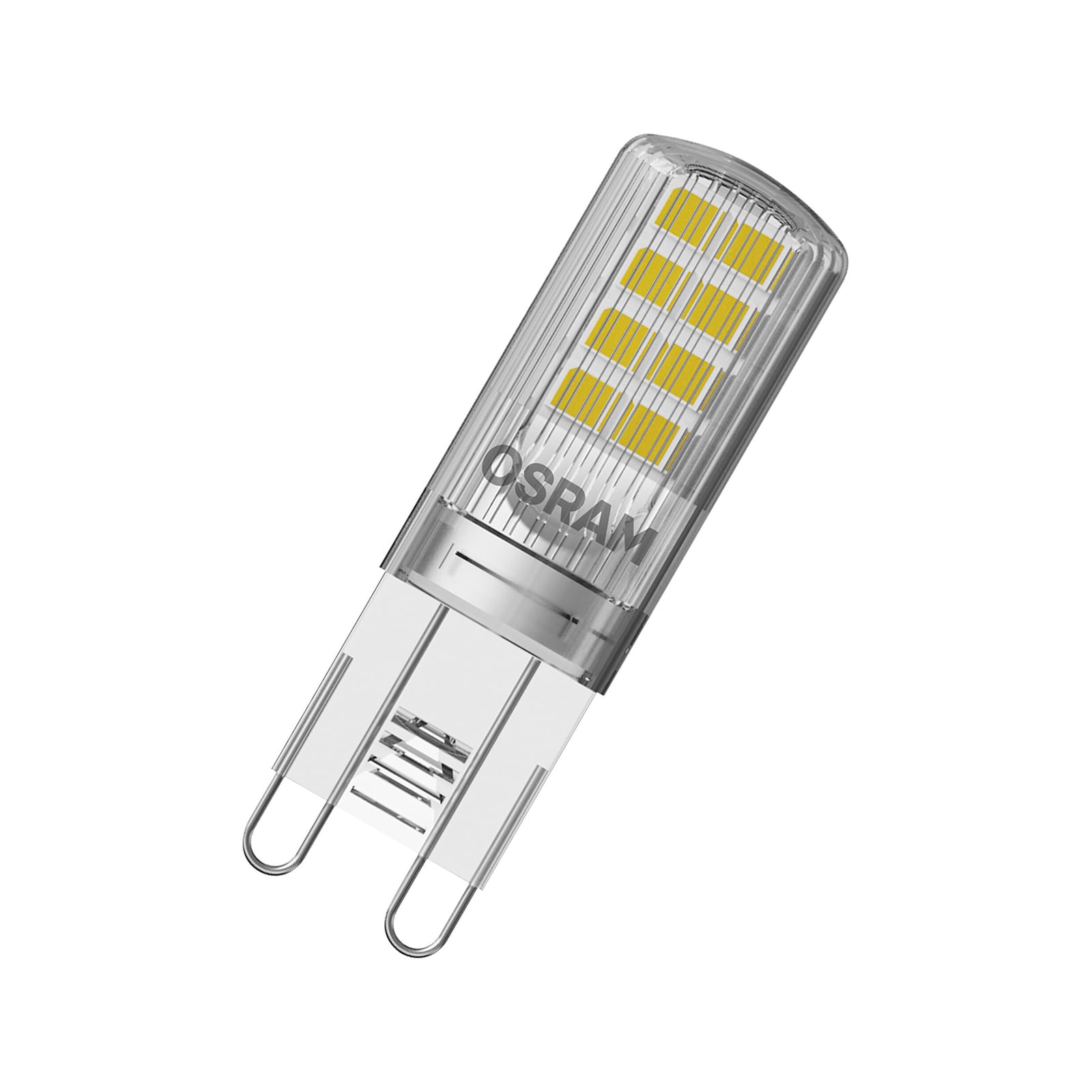 LED stiftpære G9 2,6W 320lm 2700K klar 5-pakning - OSRAM bakside