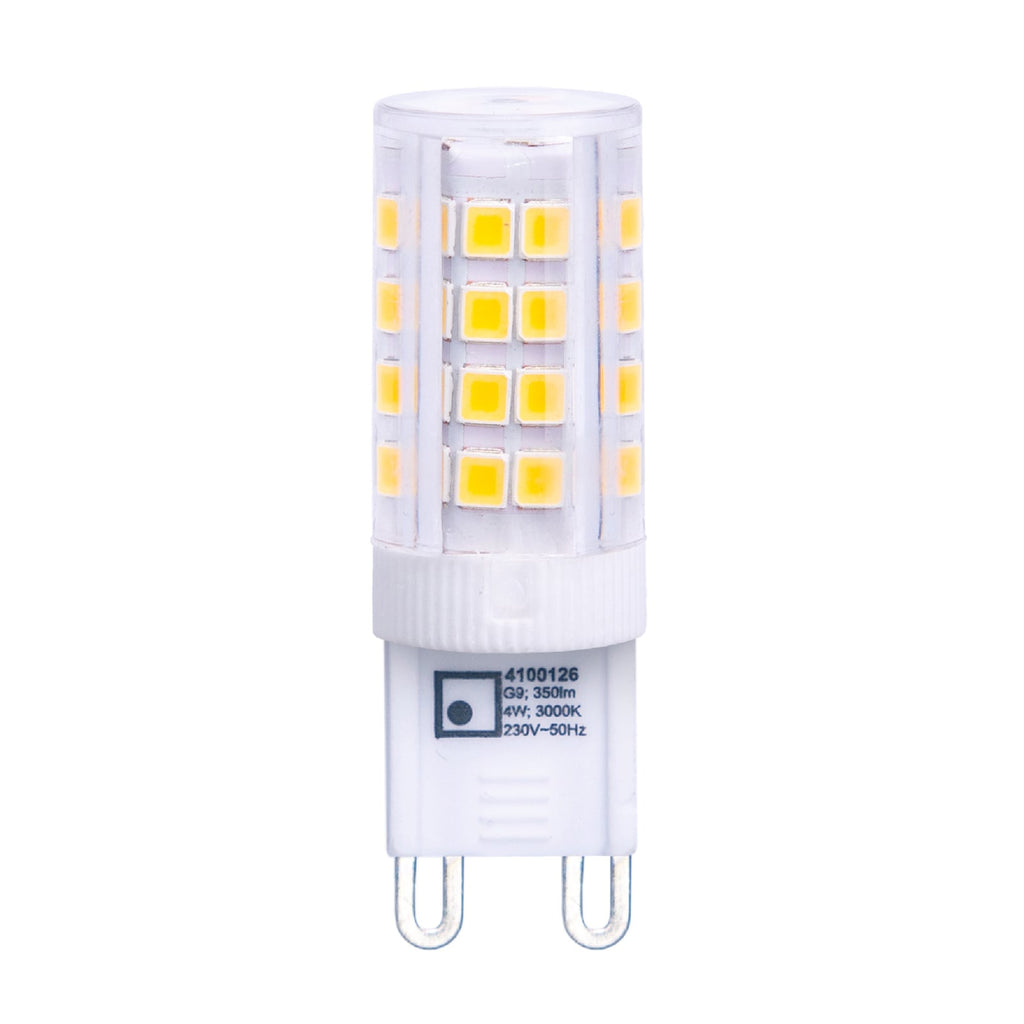 LED stiftpære G9 3,5W varmhvit 350lm klar 6-pakning detalj