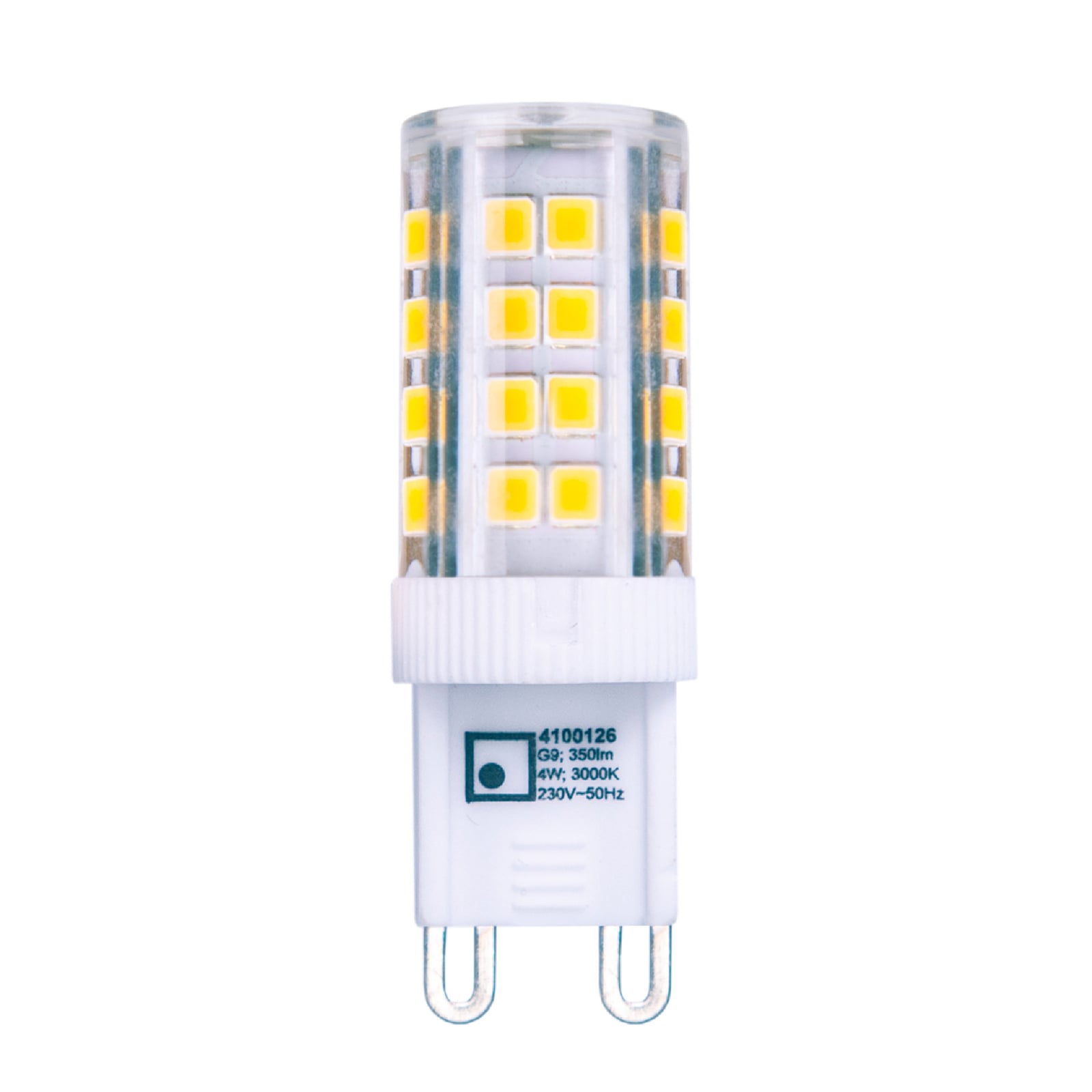 LED stiftpære G9 3,5W varmhvit 350lm klar 6-pakning montert
