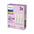 LED stiftpære G9 3,7W 470lm 2700K matt 3-pakning Philips forfra