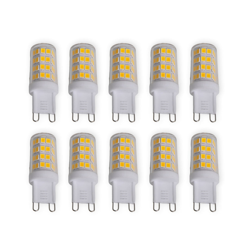 LED stiftpære G9 3W klar 3000K 10-pakning Lindby forfra
