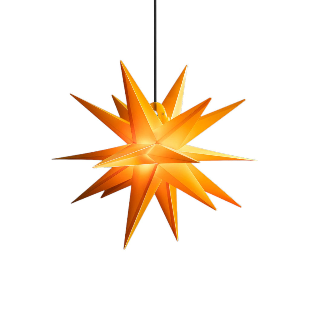 LED-stjerne gul Ø40 cm 18 takker IP44 utendørs - STERNTALER detalj nærbilde