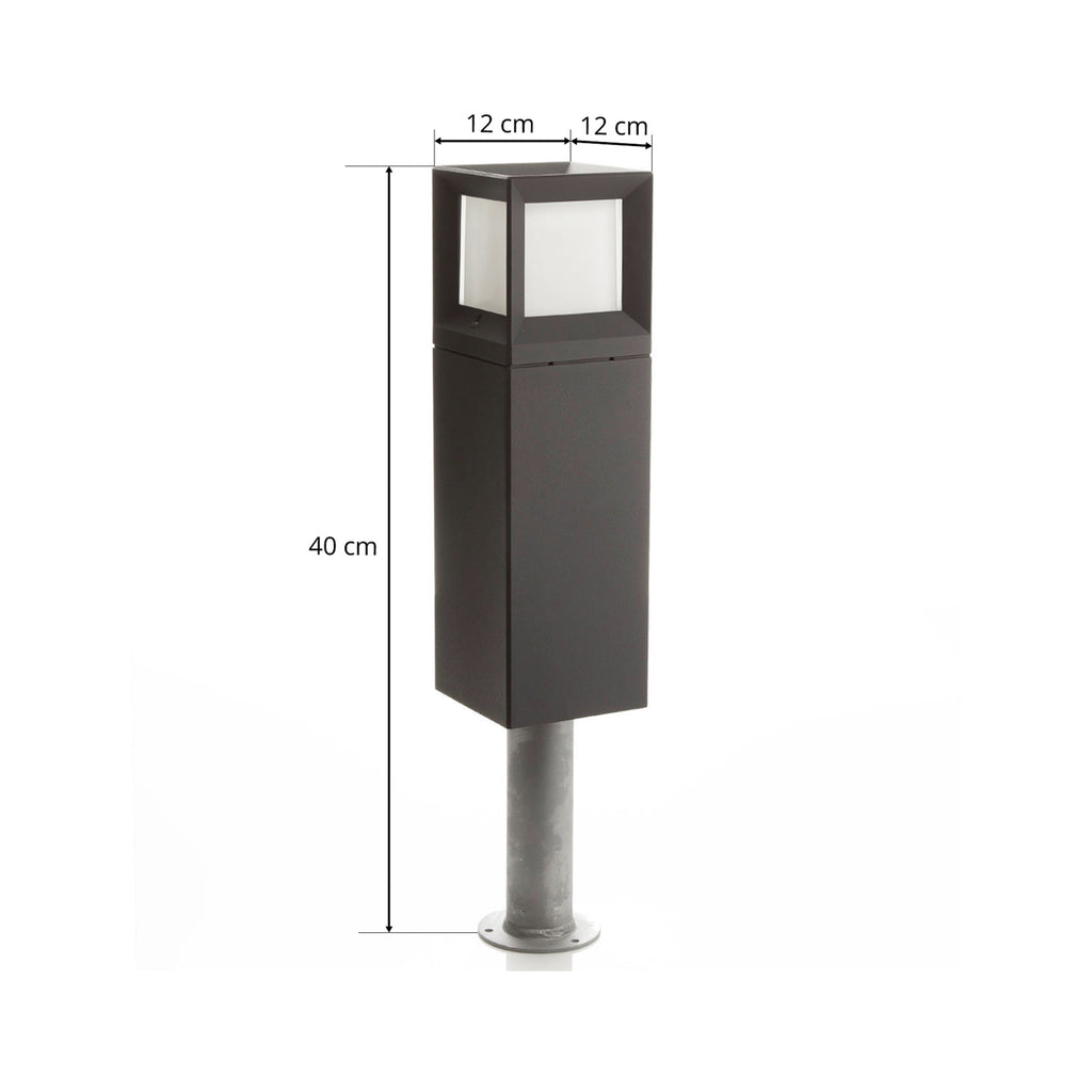 LED stolpelampe 84604 grafitt kvadratisk 40 cm i miljø