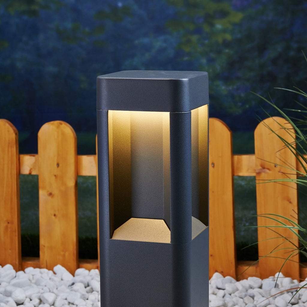 LED stolpelampe Annika antrasitt aluminium detalj