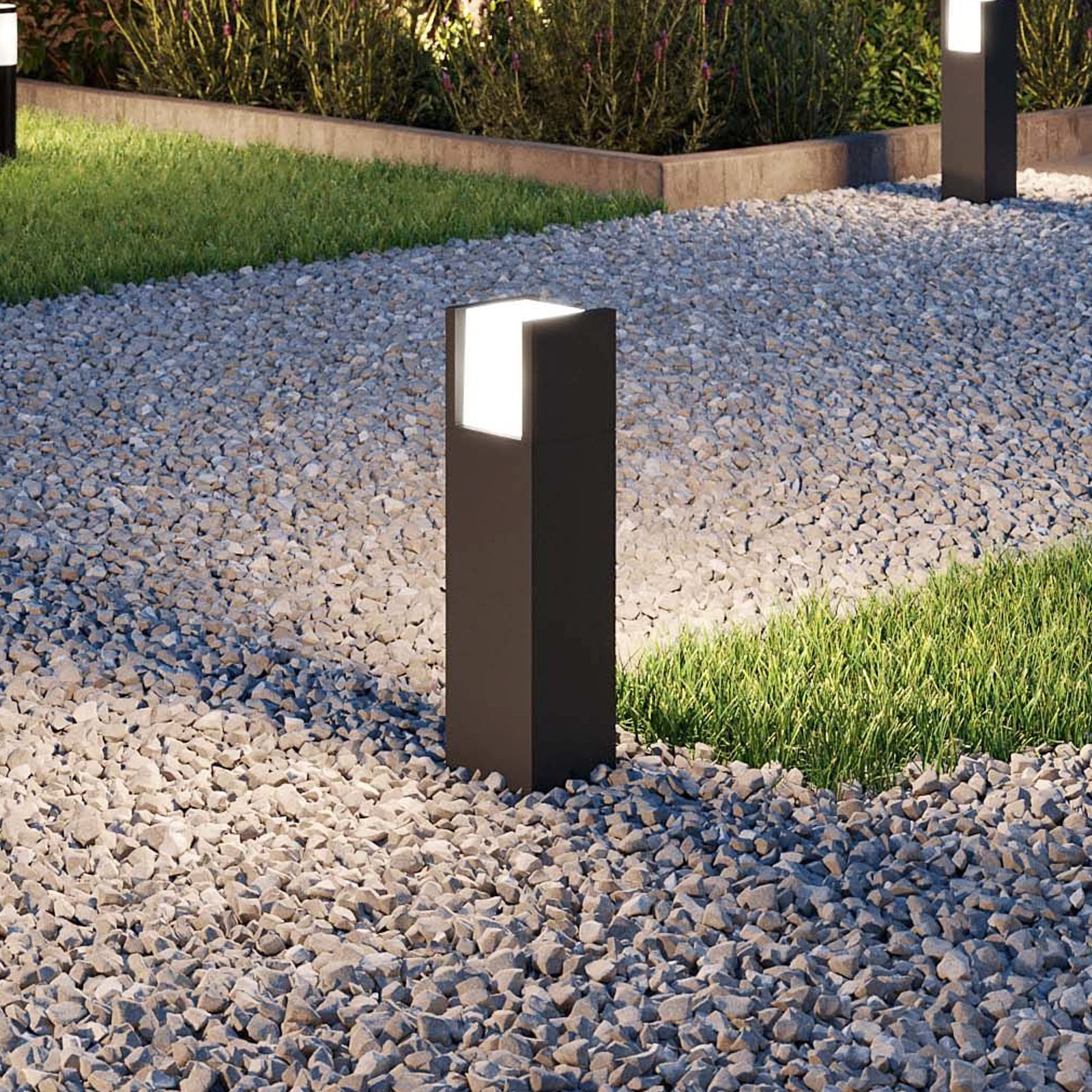 LED stolpelampe Arbour antrasitt aluminium 40 cm IP44 bakside