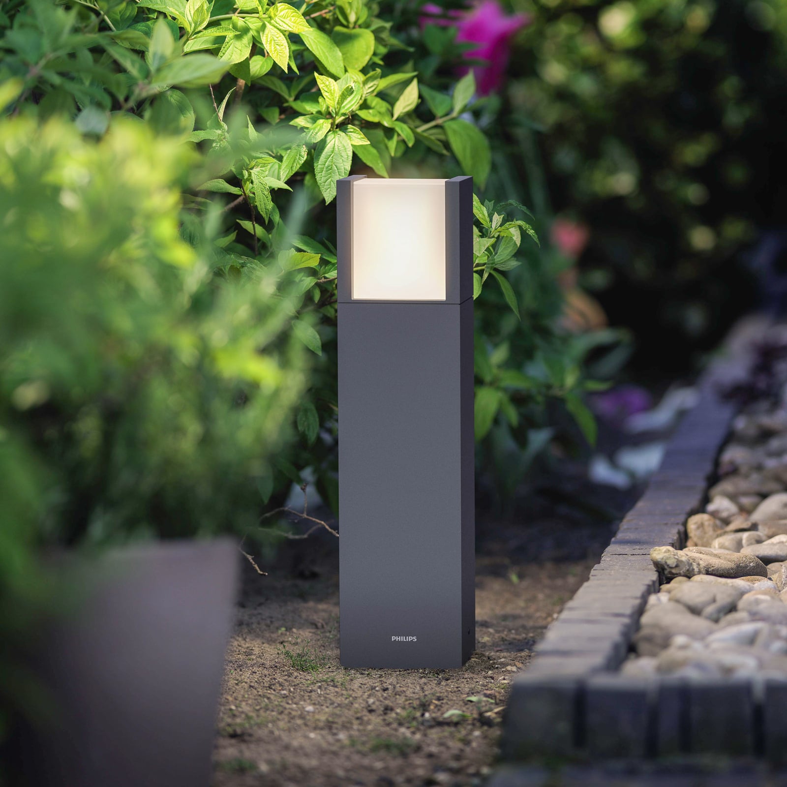 LED stolpelampe Arbour antrasitt aluminium 40 cm IP44 forfra