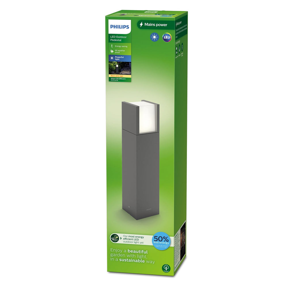 LED stolpelampe Arbour antrasitt aluminium 40 cm IP44 lysdetalj