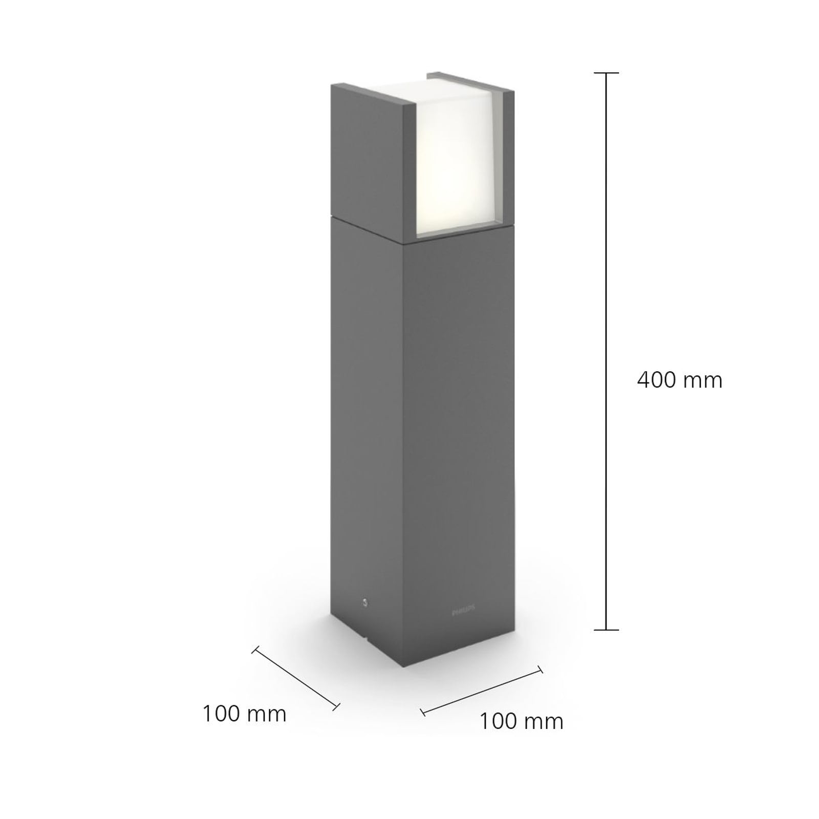 Nærbilde av LED stolpelampe Arbour antrasitt aluminium 40 cm IP44
