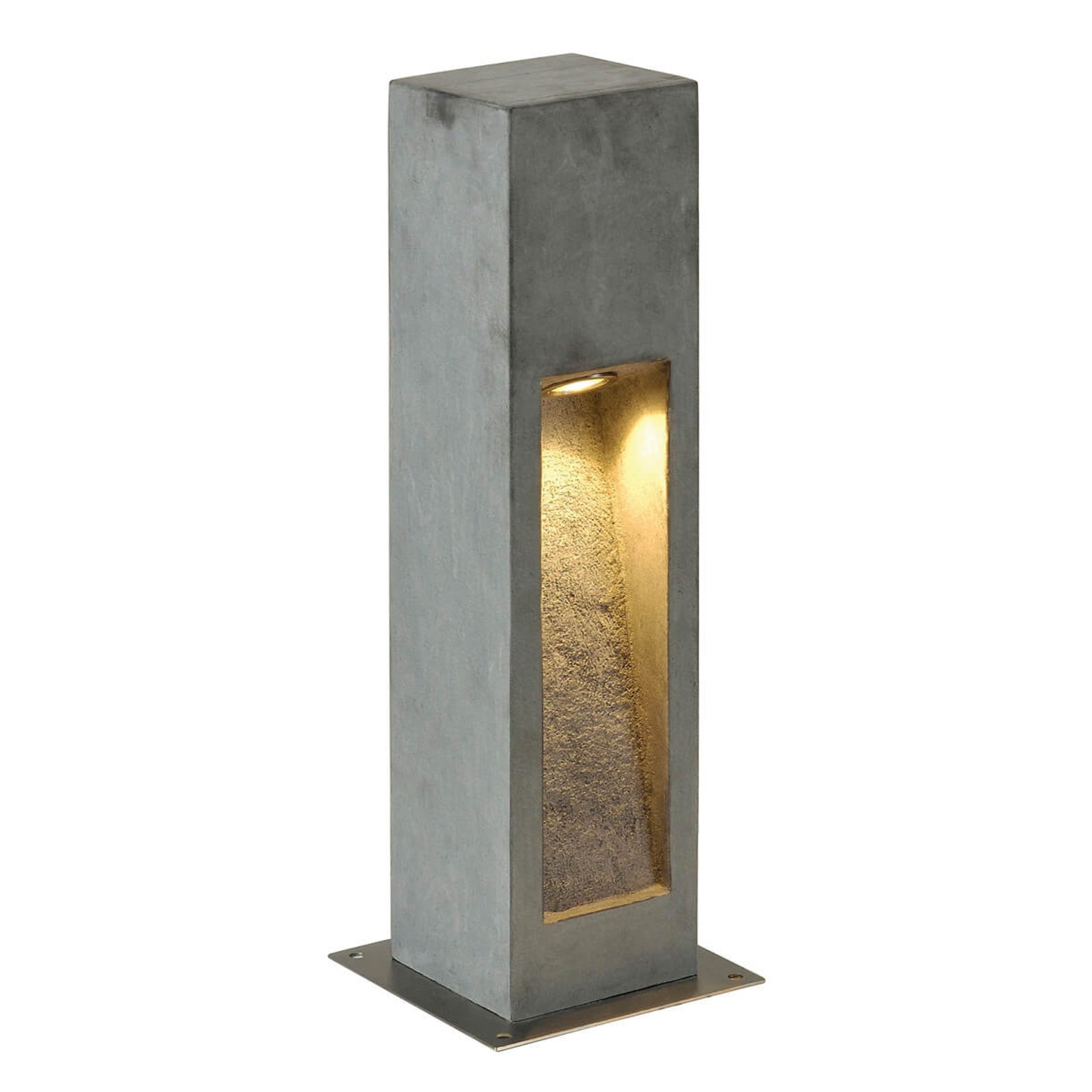 LED stolpelampe Arrock Stone naturstein grå 50 cm vist forfra