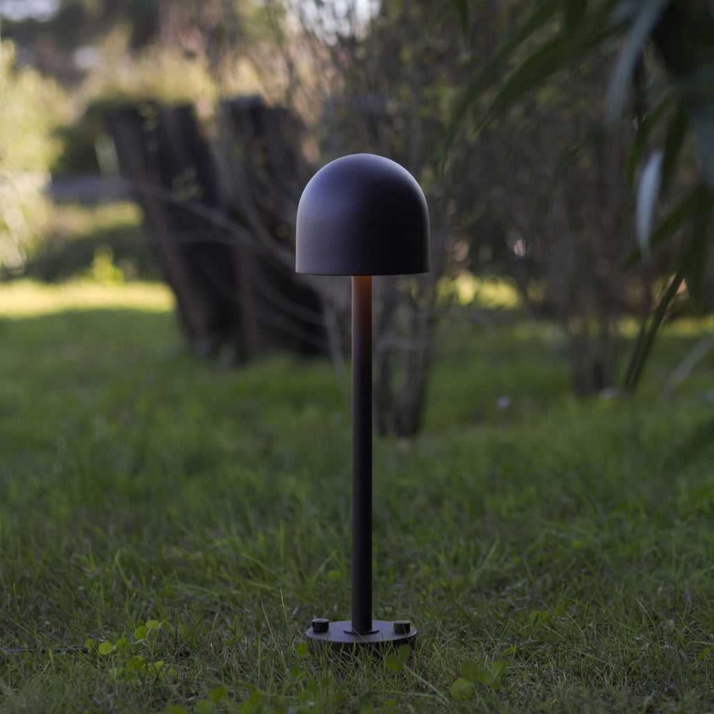 LED stolpelampe Boleto rustfarget aluminium bakside