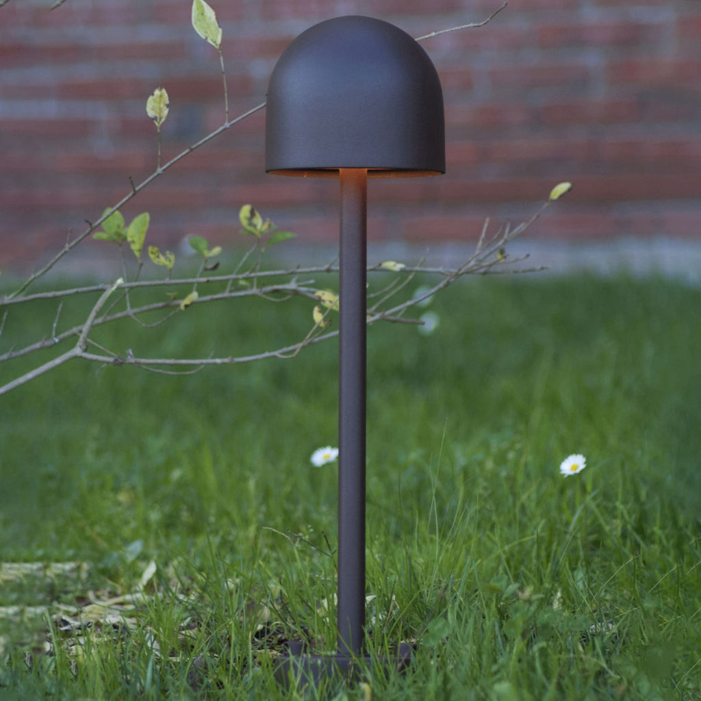 LED stolpelampe Boleto rustfarget aluminium forfra