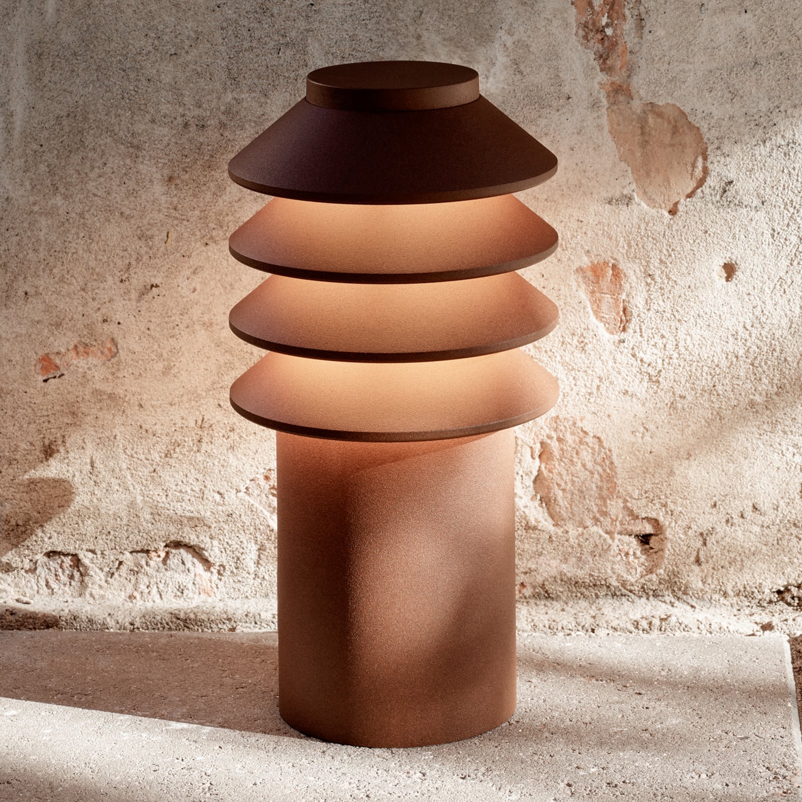 LED stolpelampe Bysted Garden corten Ø13 cm IP65 forfra