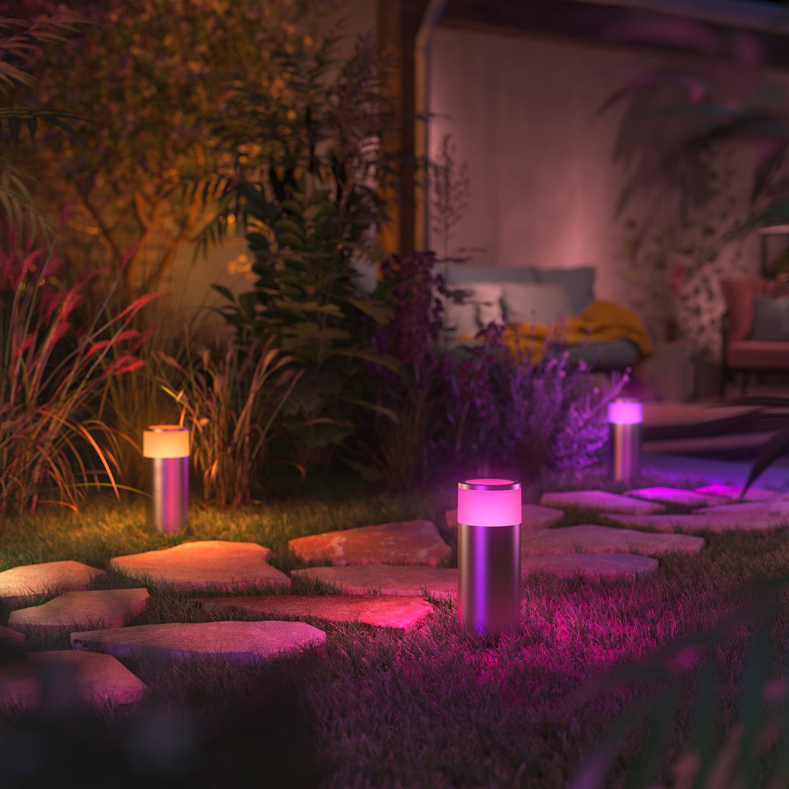 LED stolpelampe Calla utvidelse 25,2 cm RGB IP44 lys i mørket