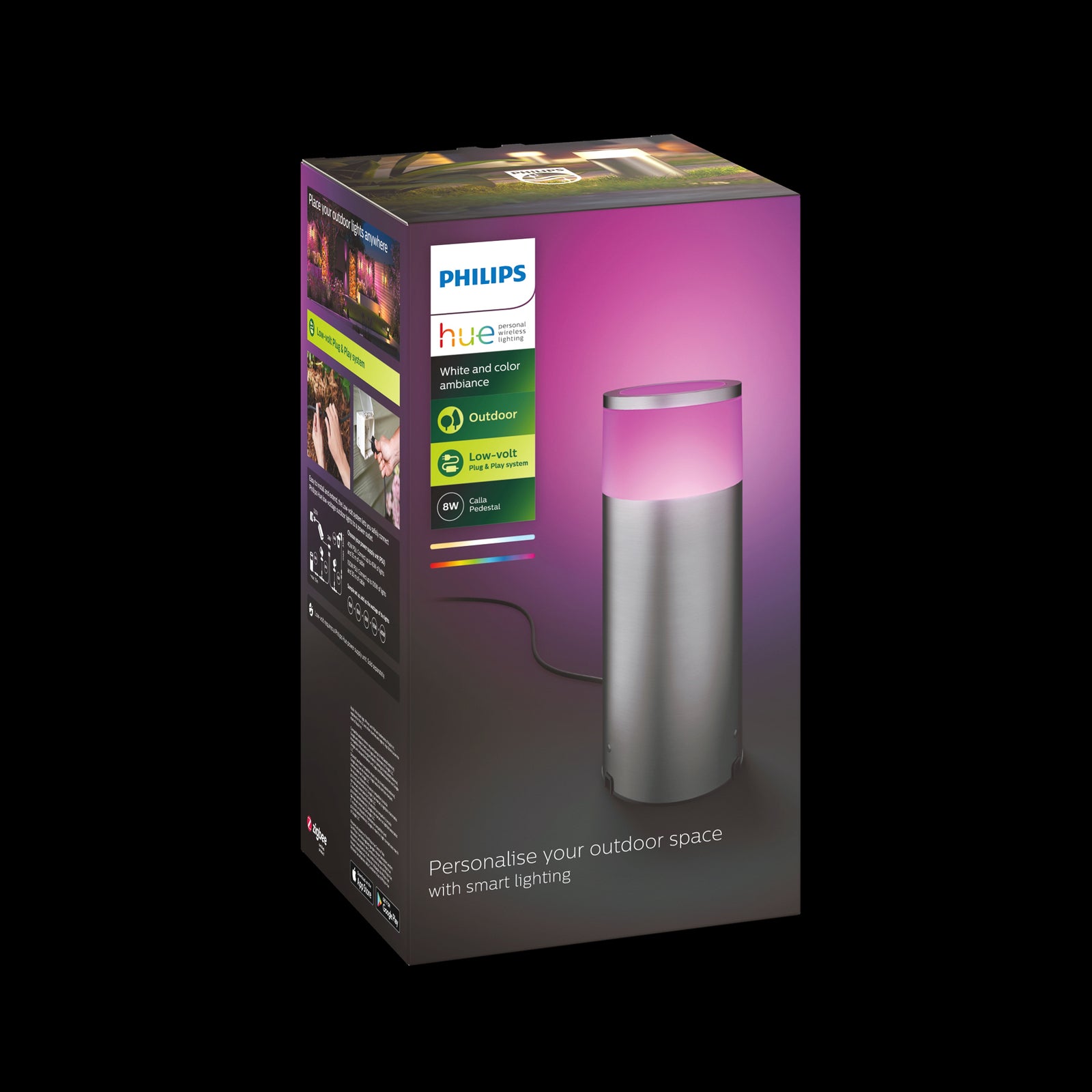 LED stolpelampe Calla utvidelse 25,2 cm RGB IP44 smartstyring app