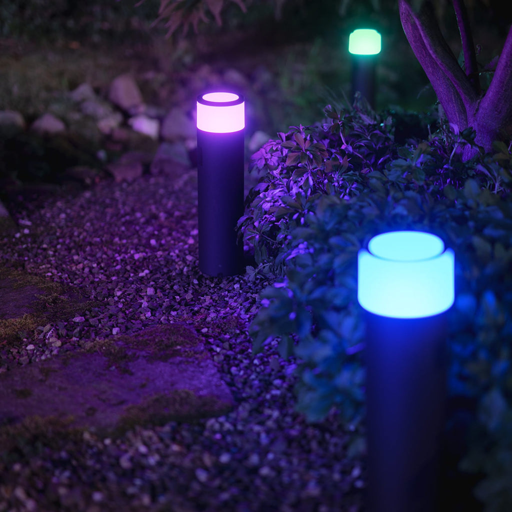 LED stolpelampe Calla utvidelse 40 cm RGB IP65 Philips Hue nærbilde av lampehode