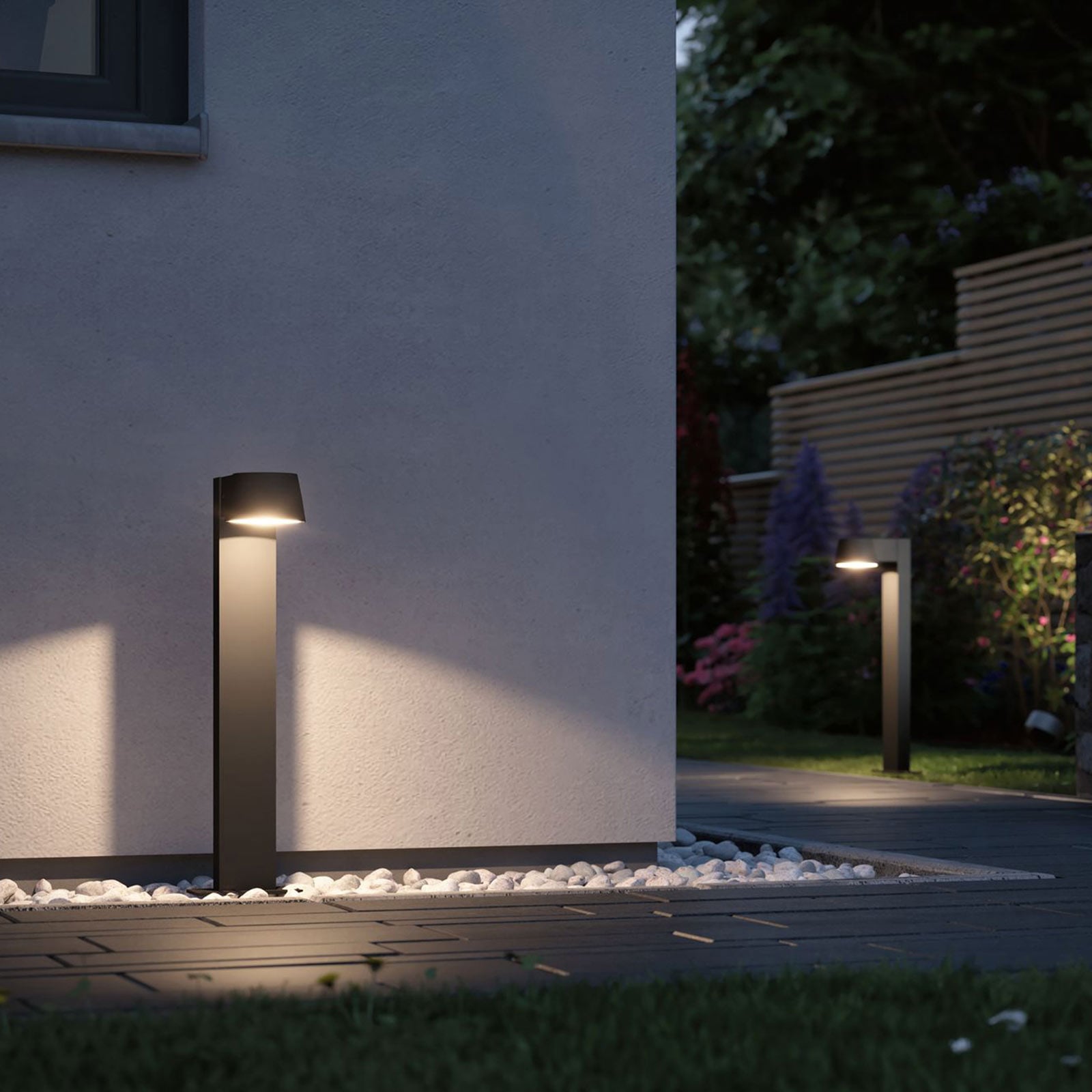 LED stolpelampe Capea antrasitt aluminium bakside