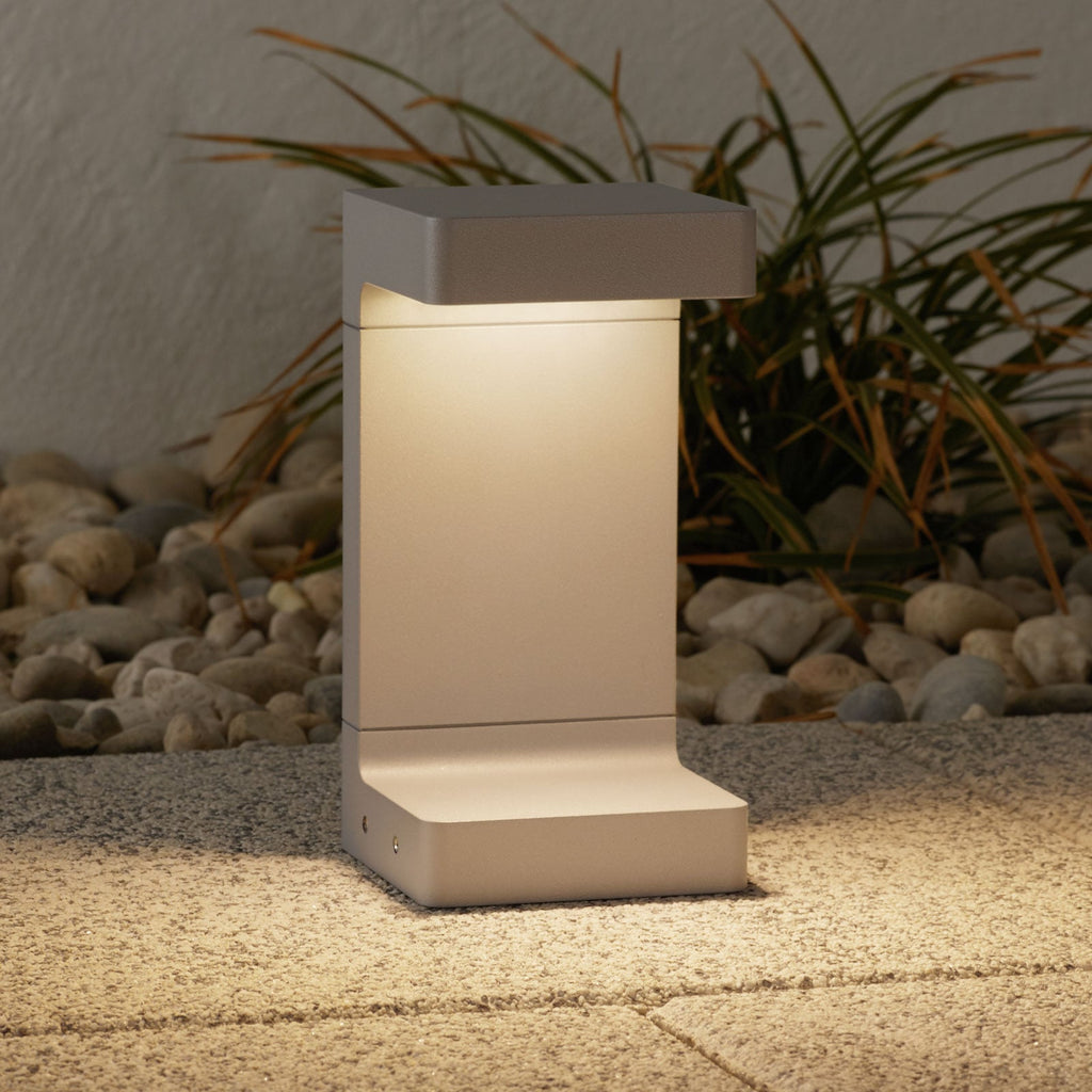 LED stolpelampe Casting C 100 grå forfra