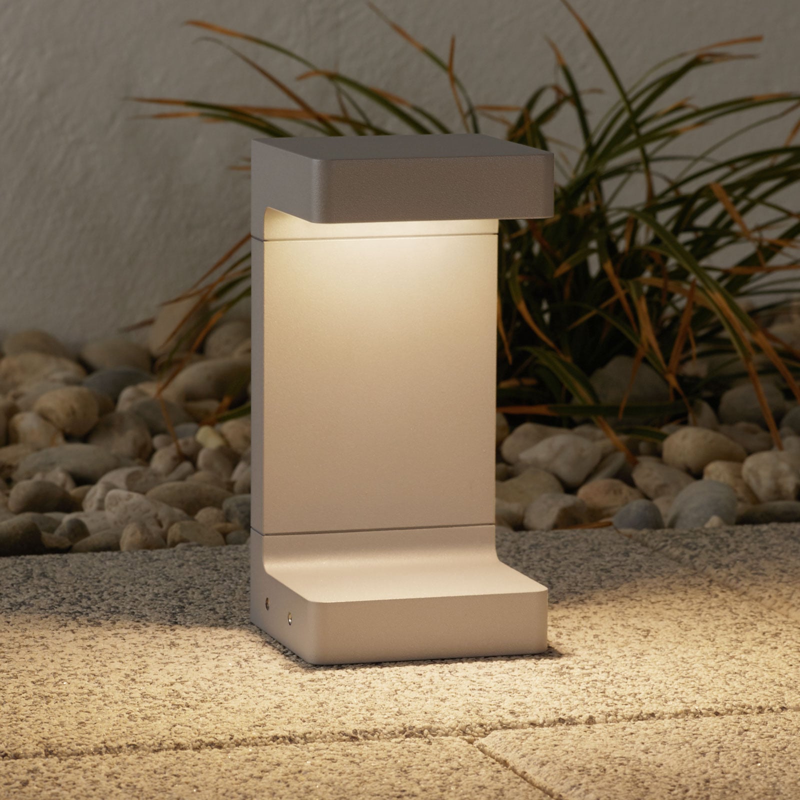 LED stolpelampe Casting C 100 grå forfra