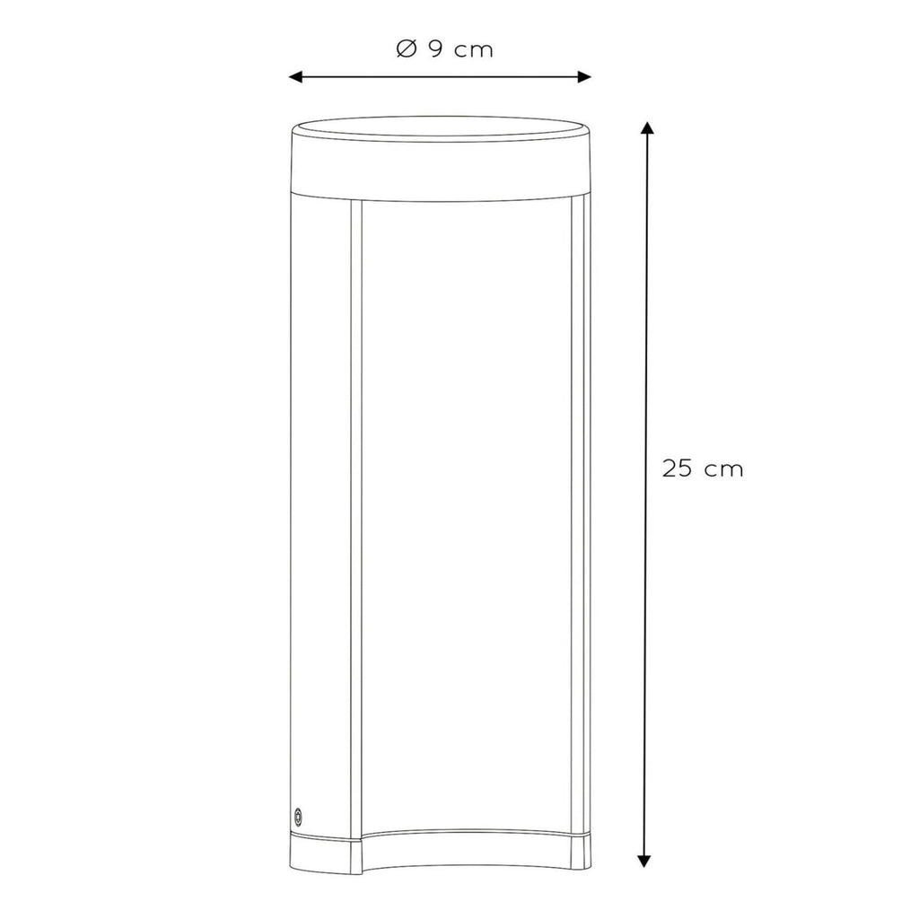 Detaljbilde av LED stolpelampe Combo svart aluminium 25 cm