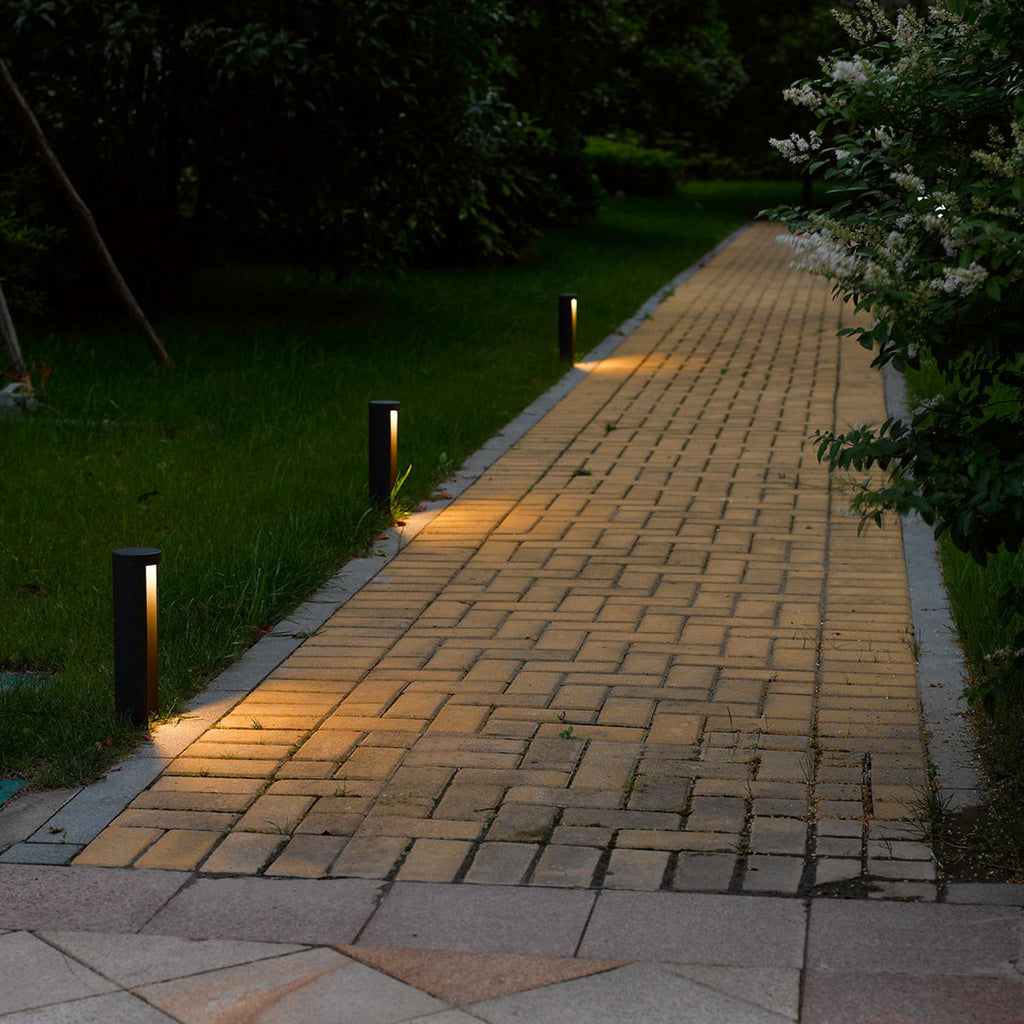LED stolpelampe Combo svart aluminium 25 cm foran