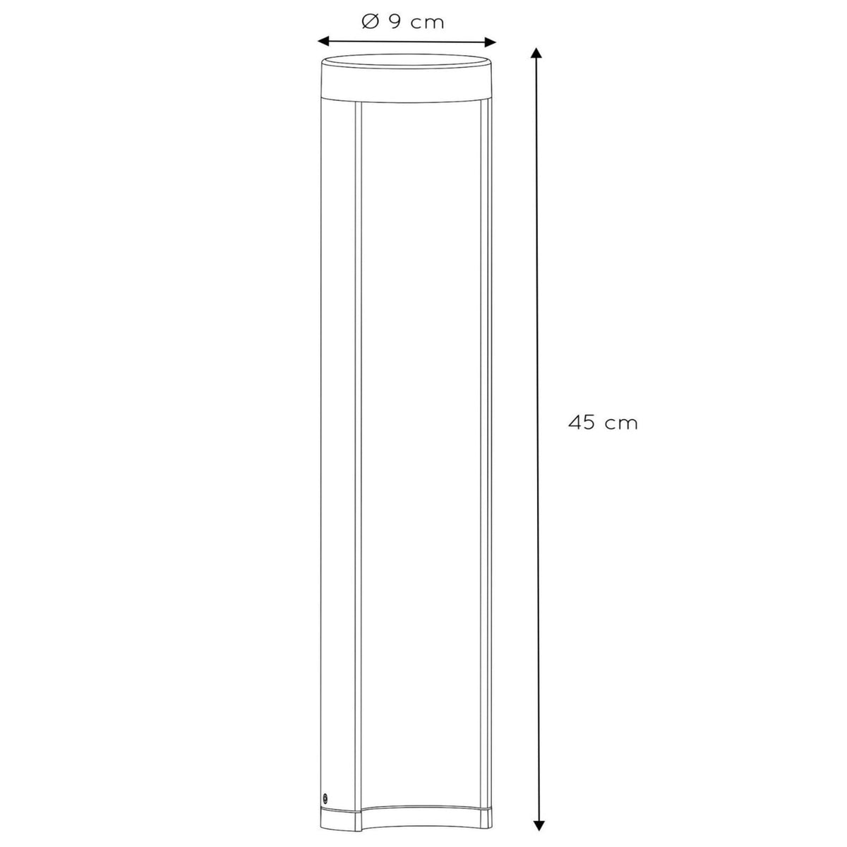 LED stolpelampe Combo sylinderform svart bakside