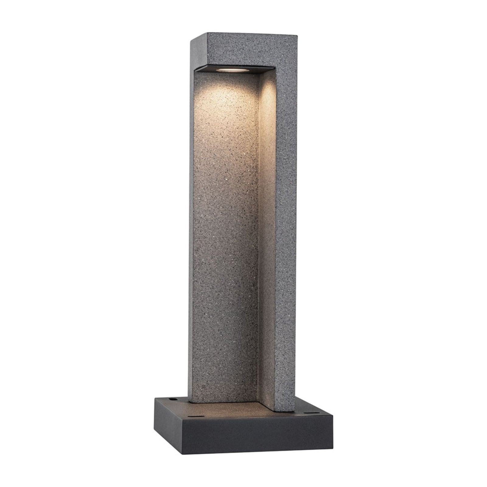 LED stolpelampe Concrea betong 45 cm IP65 detalj av betongmateriale