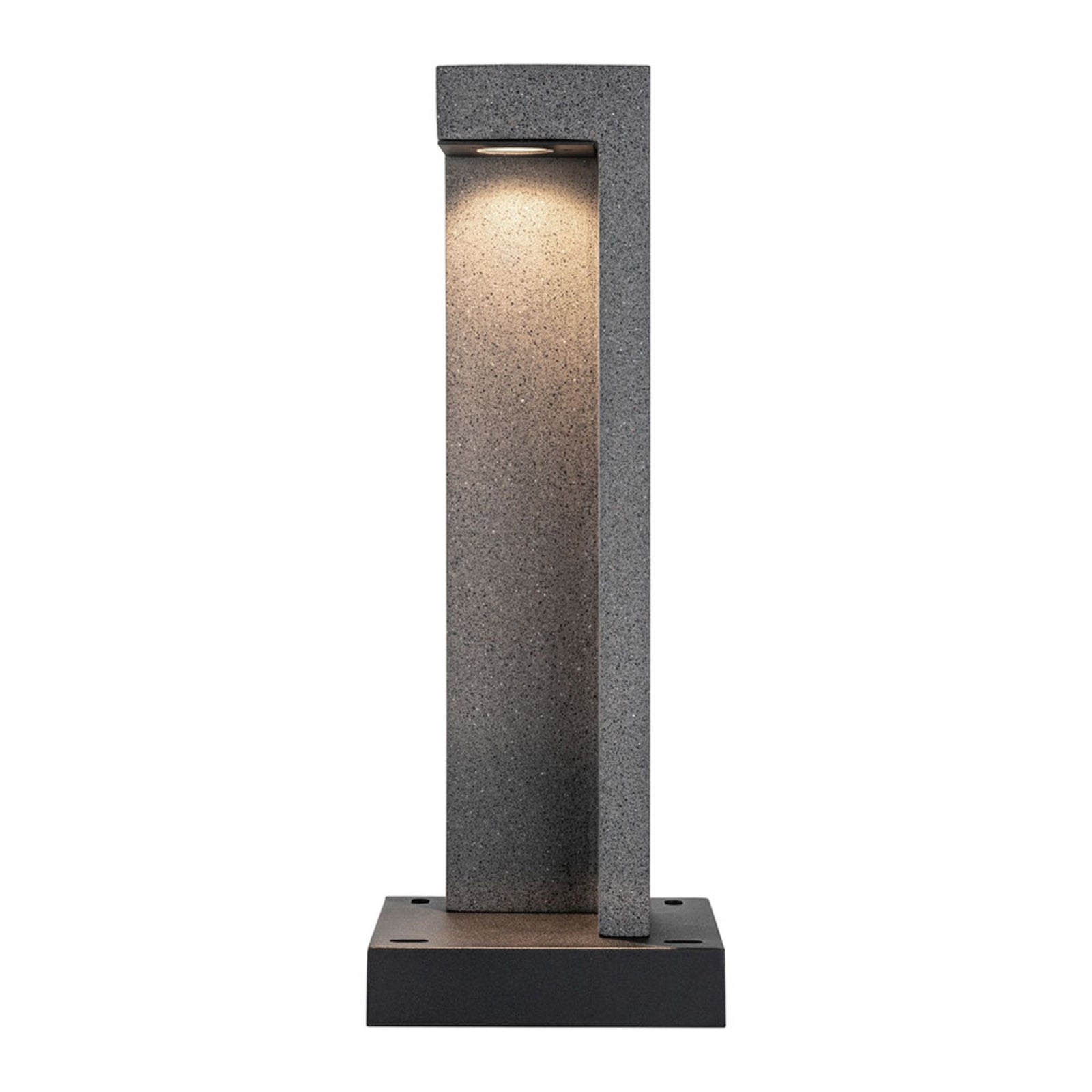 LED stolpelampe Concrea betong 45 cm IP65 nærbilde av lyskilde