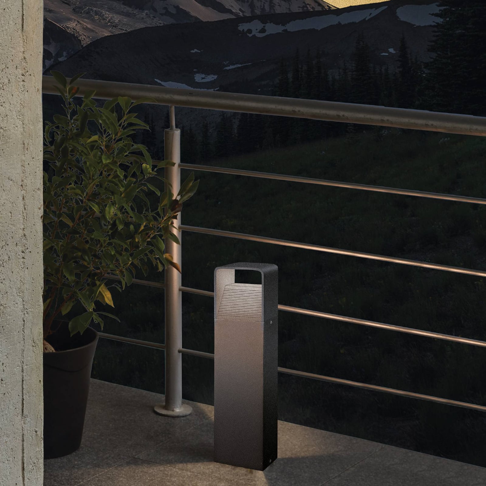 LED stolpelampe Doninni 1 antrasitt 40 cm IP65 bakside