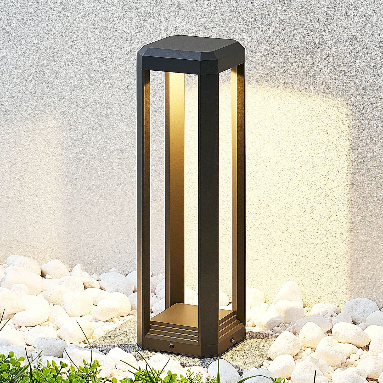 LED stolpelampe Fery antrasitt aluminium 50 cm IP65 forfra