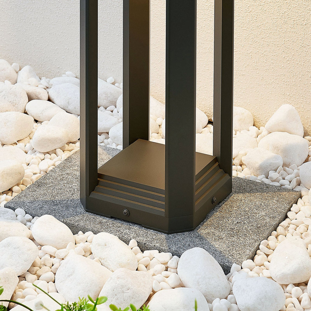 LED stolpelampe Fery antrasitt aluminium 50 cm IP65 monteringsdetalj
